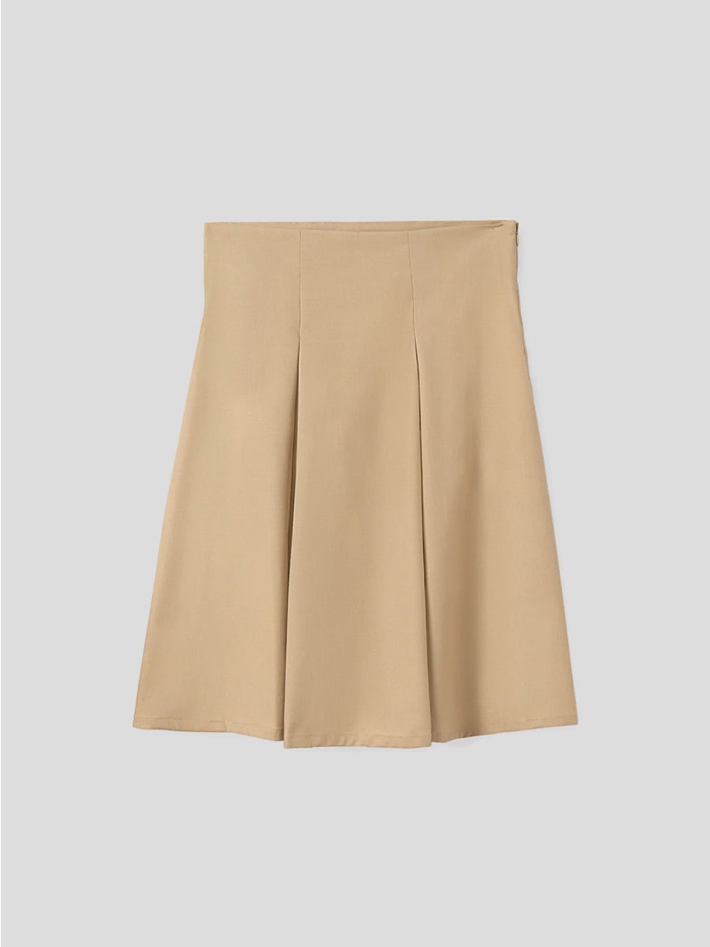 Gimaguas Midi Tan A-Line Pleated Skirt